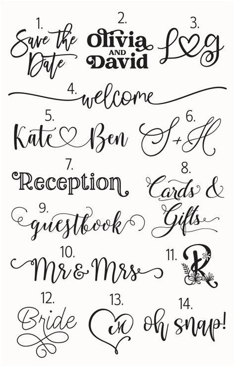 best cricut wedding fonts